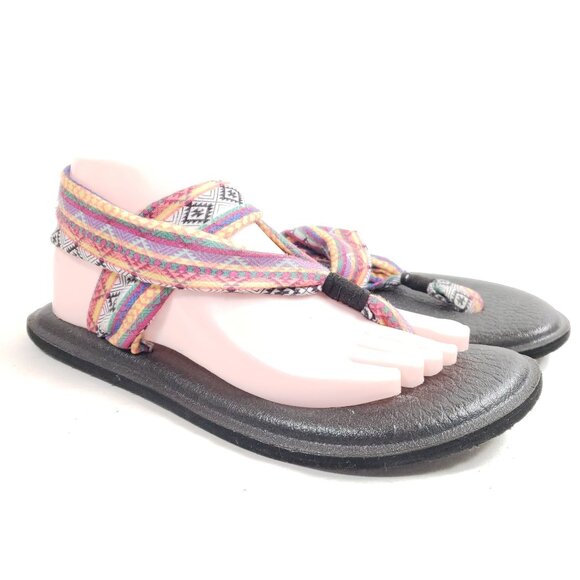 Sanuk Womens Size 8 Yoga Sling-2 Sandals Multicolor Stretch Fabric - Picture 1 of 9